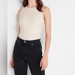 NWT Express Body Contour Faux Leather High Neck Bodysuit